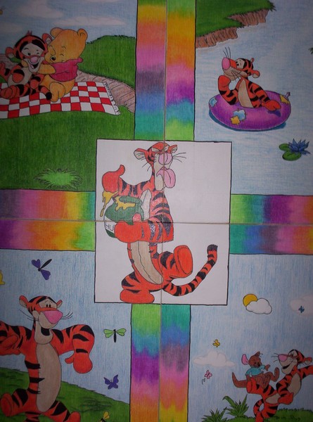 Middle Picture Of The Tigger Mural