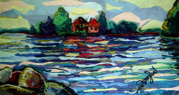 A house near the lake