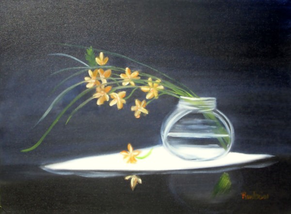 Fish bowl of flowers