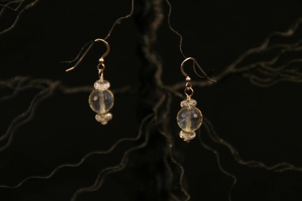 Lemon and Crystal Quartz earrings