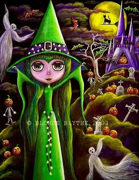 Halloween Blythe Witch On Pumpkin Mountain