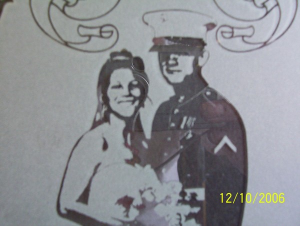 wedding portrait etched