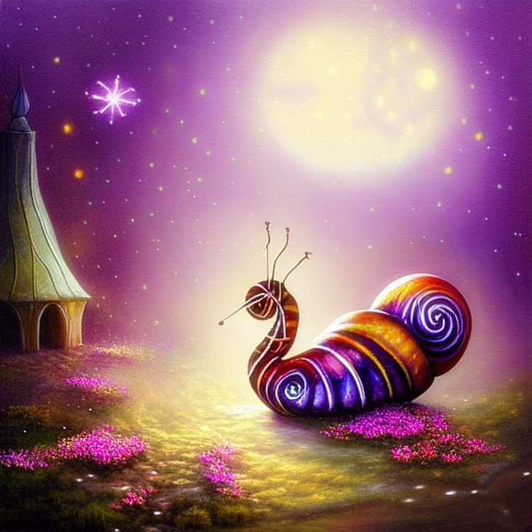 Fantasy snail and moon
