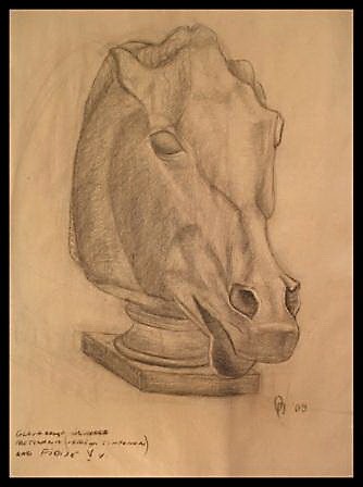 Horse's head III-plaster model