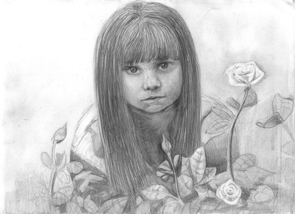 Young Girl in Roses