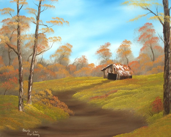 Pathway to Autumn oil painting #285