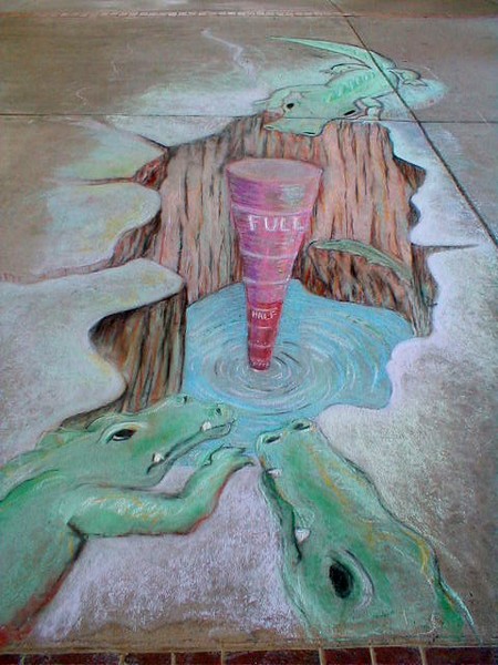 Anamorphic Sidewalk Art: Gator Pit