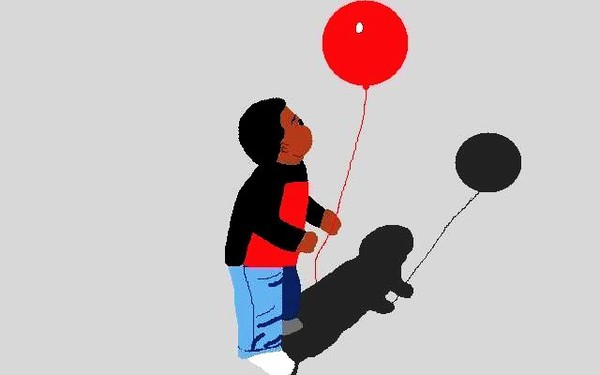 boy with red balloon