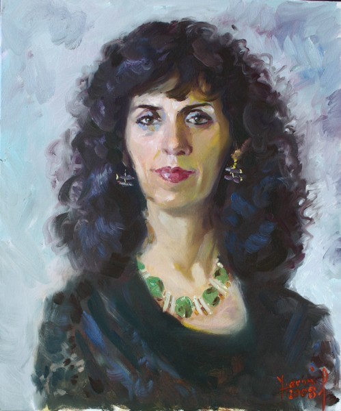 Lady with Green Necklace