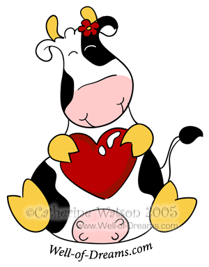 smiley Love Heart Cow