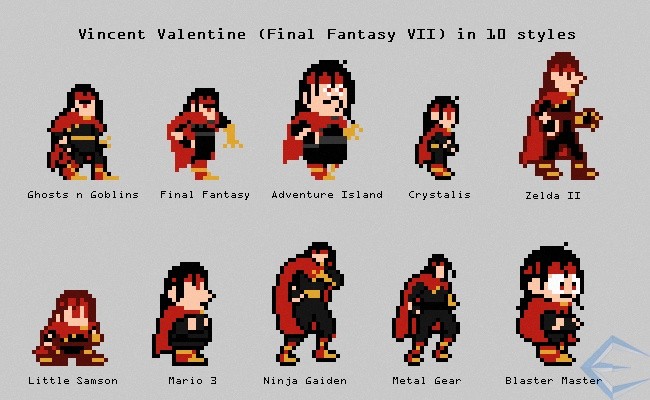 Vincent Valentine (Final Fantasy VII) in 10 styles