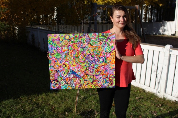 This is me with my art :)
