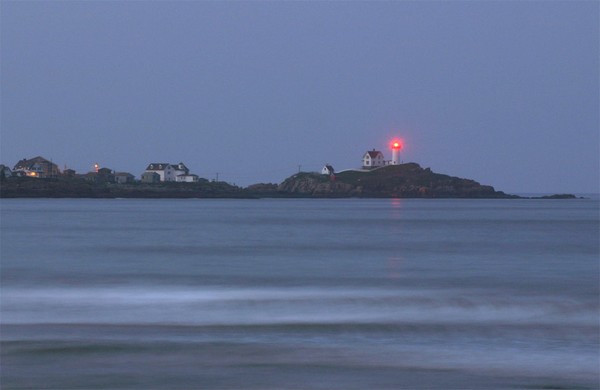 Nubble Lighthouse after sunset