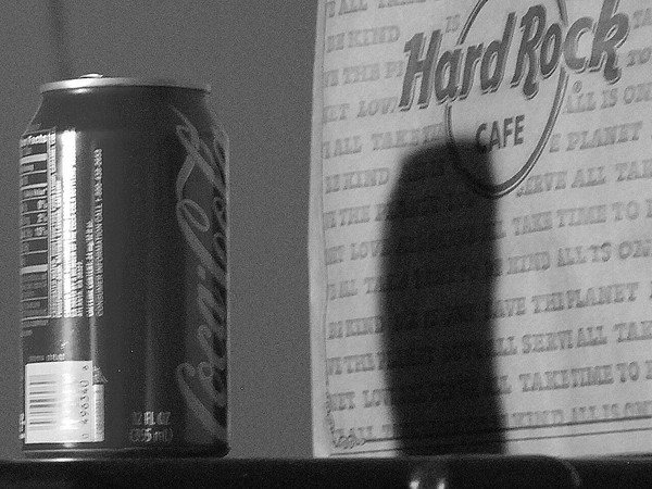 Coke Can Black and White