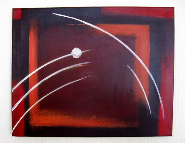 Original abstract painting for sale red orange
