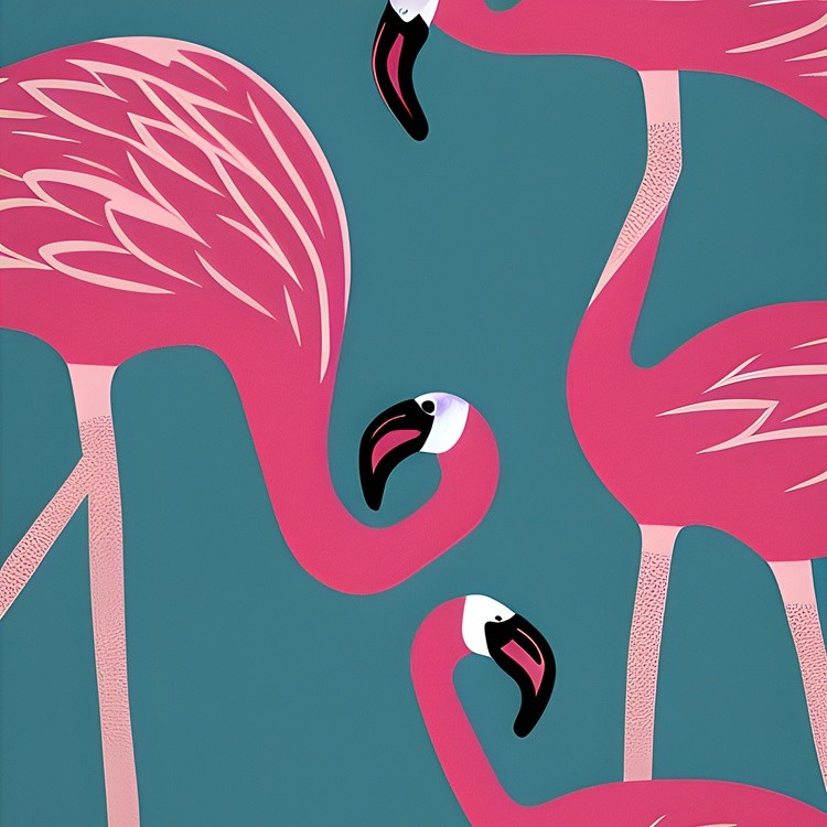 Retro abstract flamingos