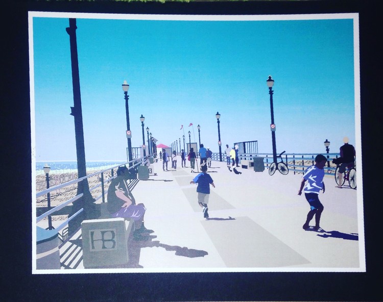Digital artwork of San Diego Pier  