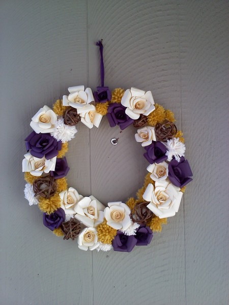 Paper Flowers Fall Wreath