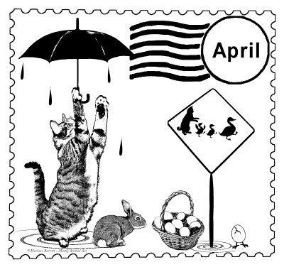 April Rubber Stamp Design