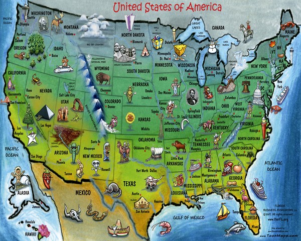 USA Cartoon Map