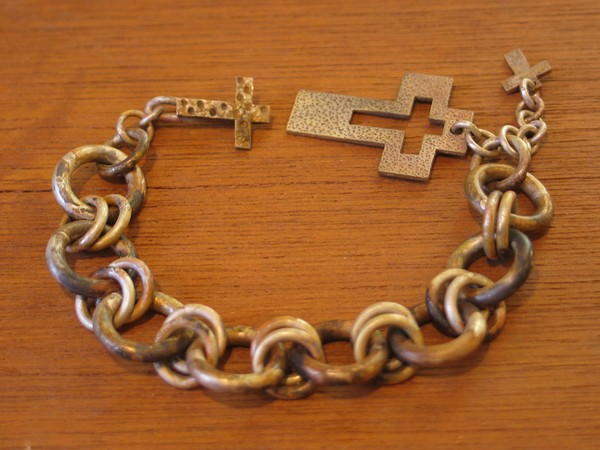 sterling bracelet w/cross clasp (not finished)