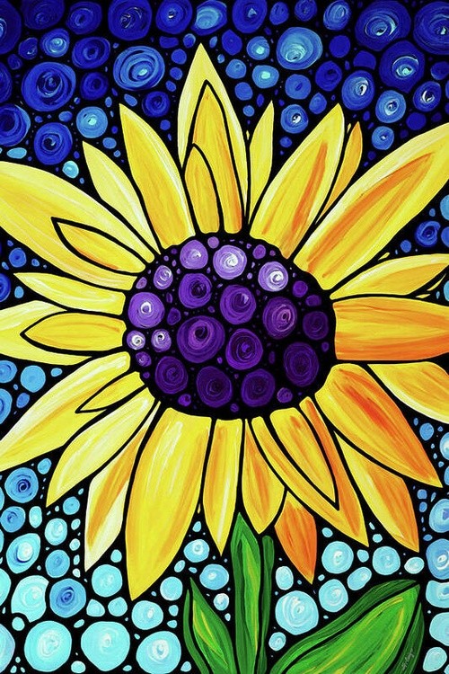 Basking In The Glory Sunflower Flower Art by Sharon Cummings