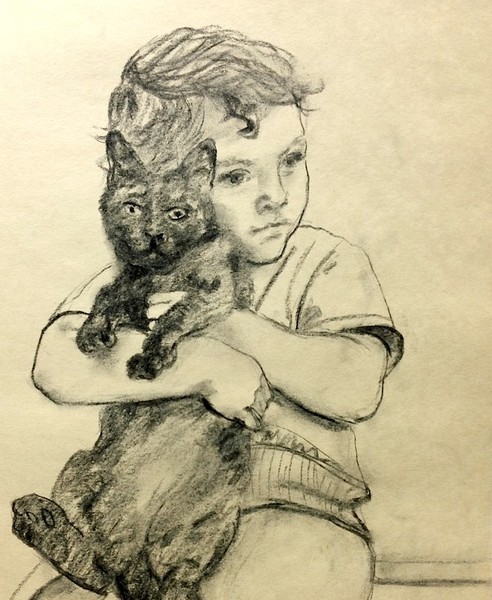 Boy with Cat . 2013 