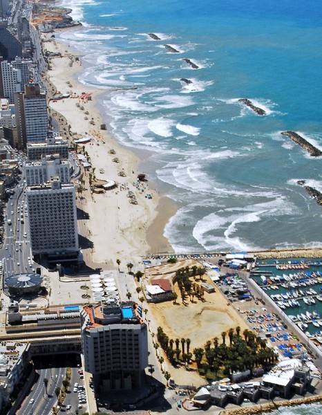 Tel Aviv's beach, Bird's eye view 