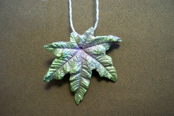 Castor Bean leaf pendant