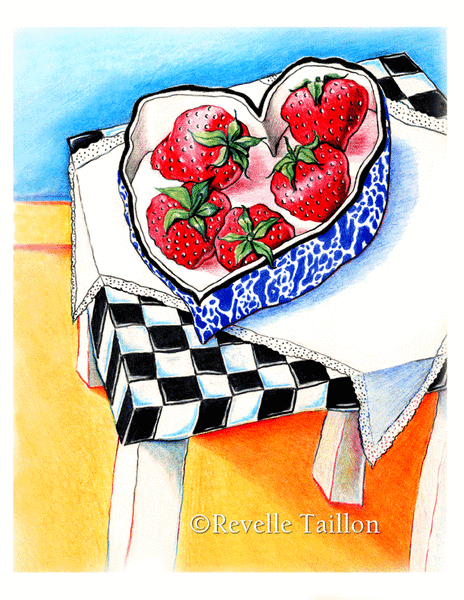 Strawberries in Heart Shaped Bowl