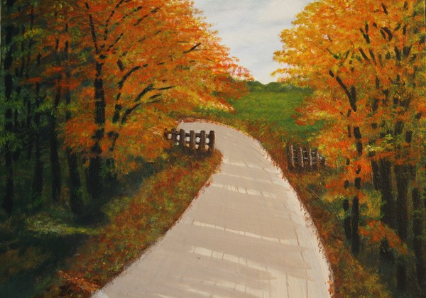 Fall Scene and Country Road