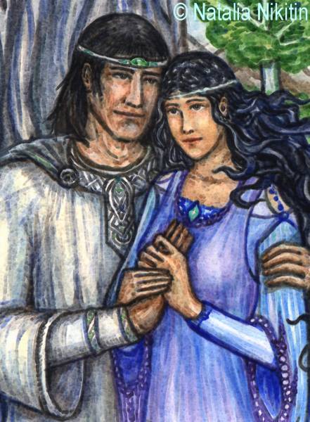 Arwen and Aragorn on Cerin Amroth