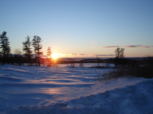 Snow drift sunset