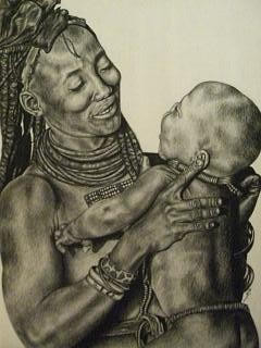 African woman and child