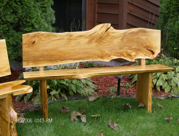 Bass wood slab bench