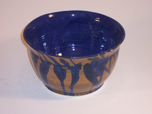 Large Blue and Amber Bowl