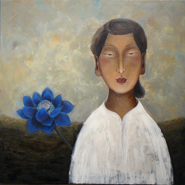Girl with blue Lotus