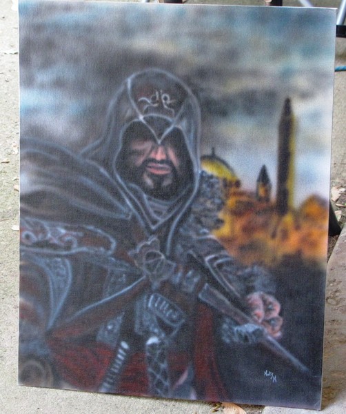 Assassin Creed airbrushed painting