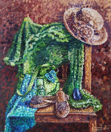 Still-Life with Lady's Sandals and Hat.