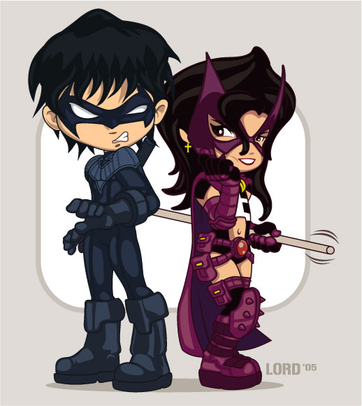 Lil Nightwing and Huntress