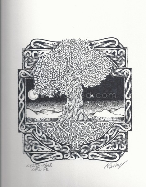 CELTIC TREE OF LIFE BLACK AND WHITE