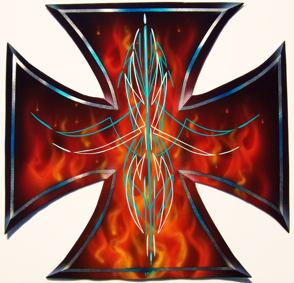 flamed up iron cross