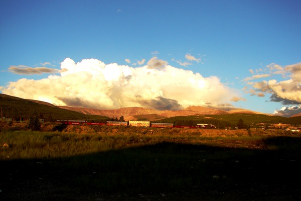 Train in the Sunset over Leadville
