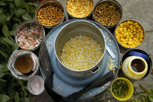 street food in flower market