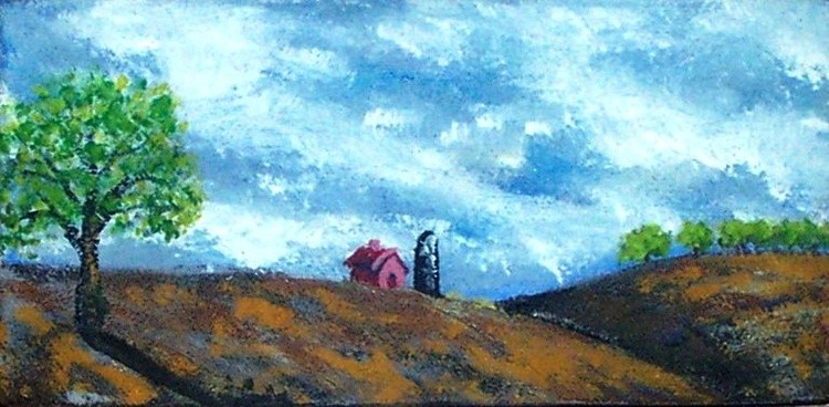 Red Barn And Silo on Hill