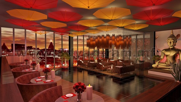 3D Night View Of Hotel Interior Design Washington