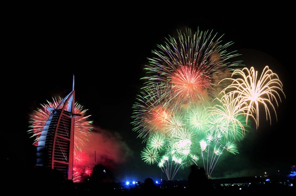 Fireworks at burj-al-arab