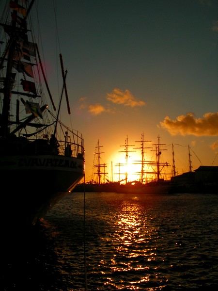 Tall ship sunset