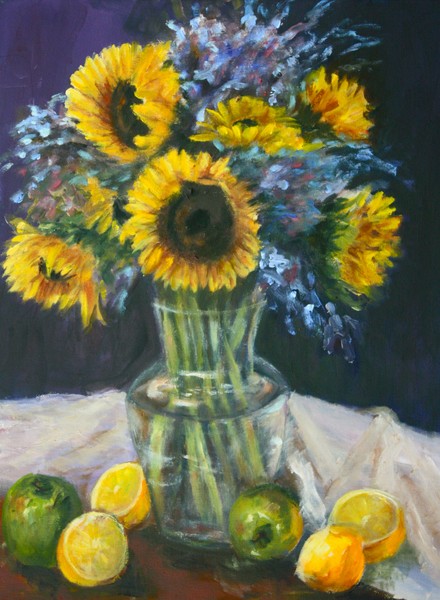 Sun Flowers in Oils