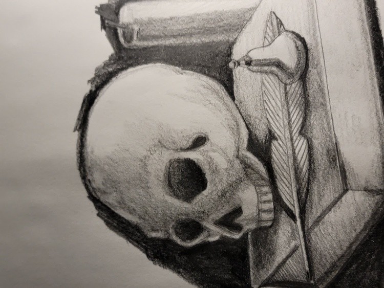 Skull book and candle